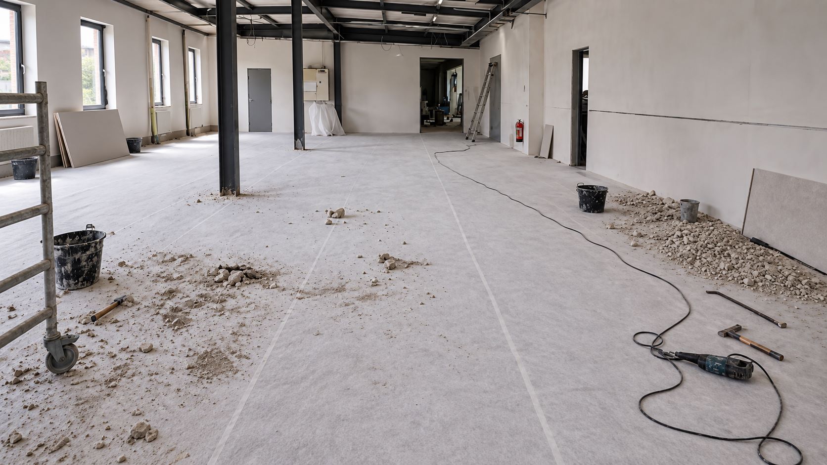 Zelfklevend afdekvlies BouwCover Standaard 160 beschermt de vloer tijdens renovatie- en bouwwerkzaamheden